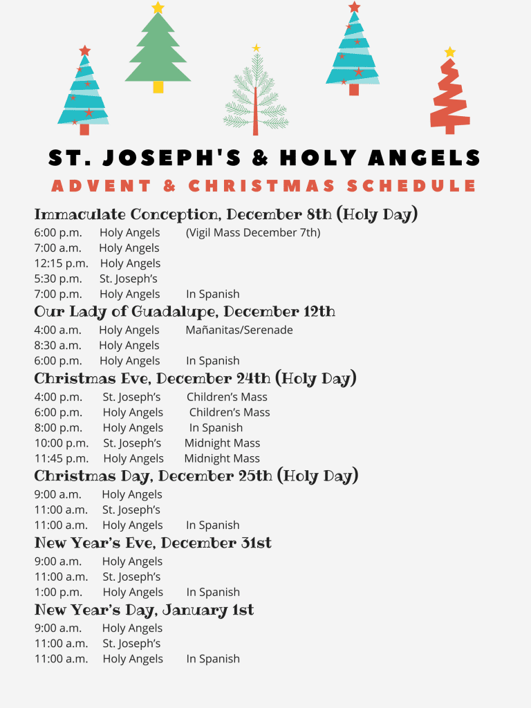 St.JosephsHolyAngelsHolyDaySchedule.png Holy Angels Catholic Church